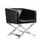 Manhattan Comfort Hollywood Lounge Accent Chair in Black and Polished Chrome AC050-BK - alternate 1